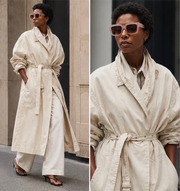 Isabel Marant Jackets & Blazers - Isabel Marant Etoile Oversized Cotton Trench Coat Cream FR34 US2